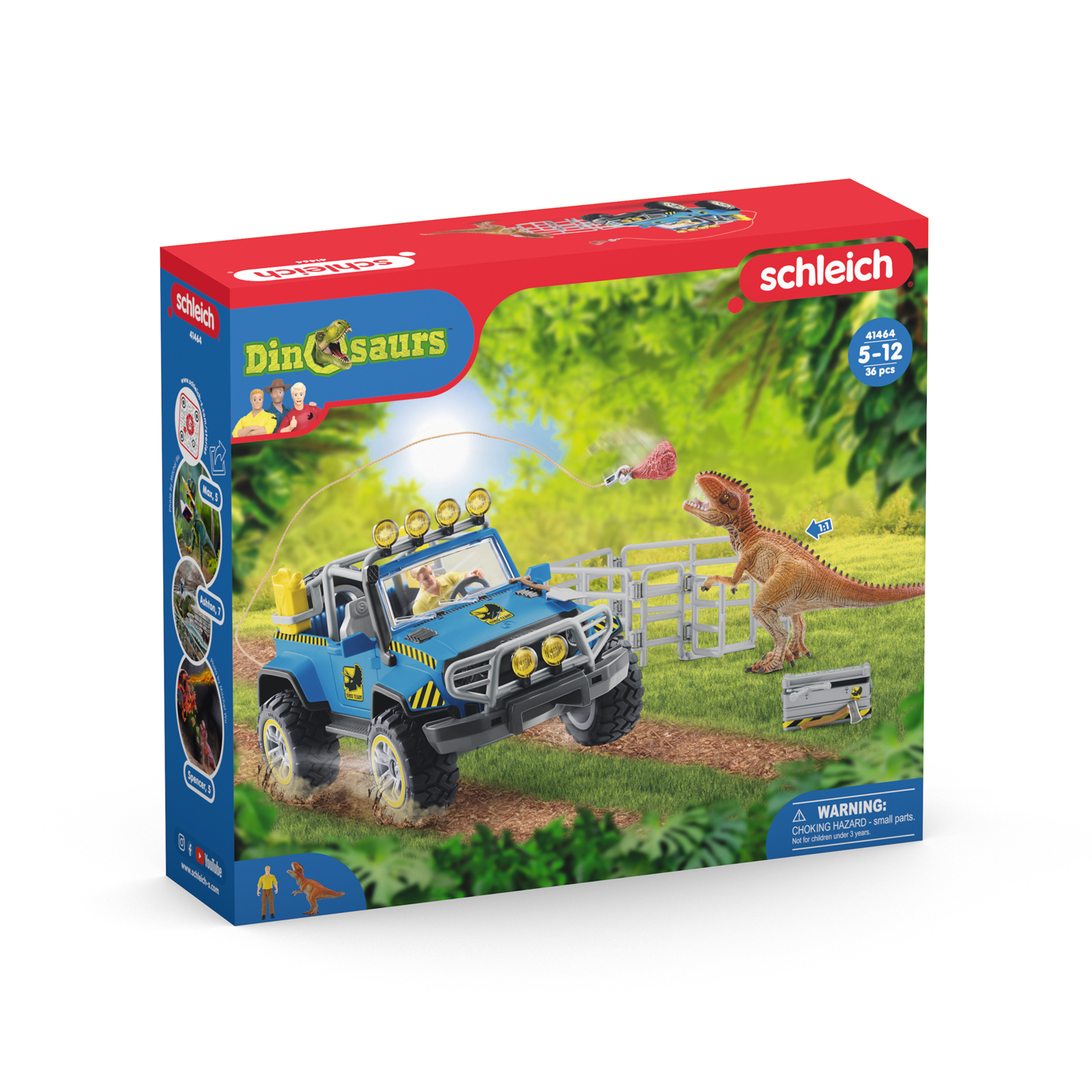 Schleich 41464 - Dinosaurs, Geländewagen mit Dino-Außenposten