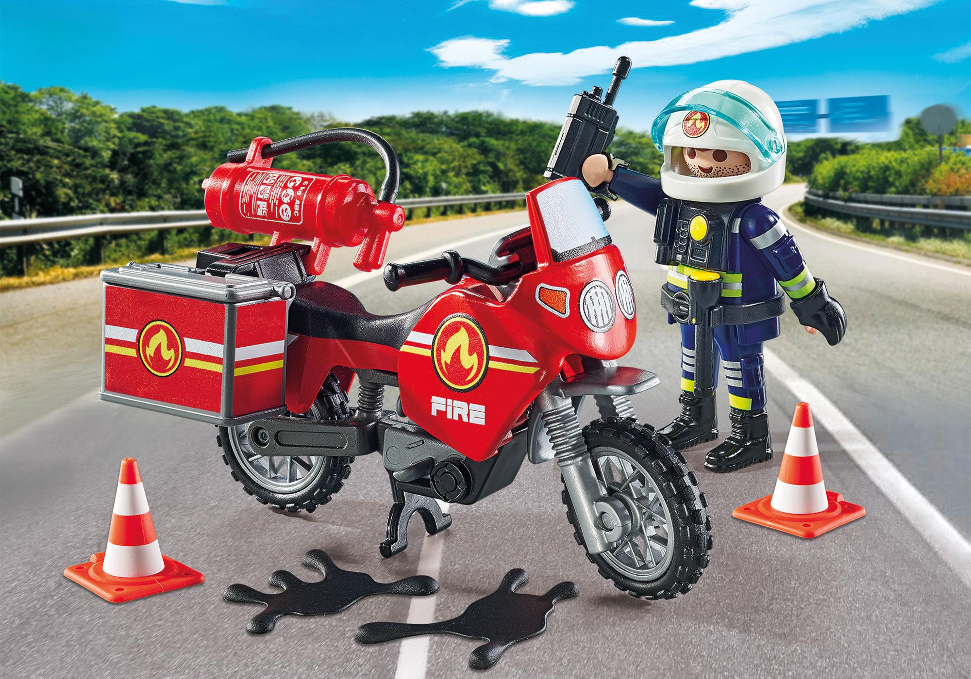 Playmobil Brandweer op de plaats van het ongeval