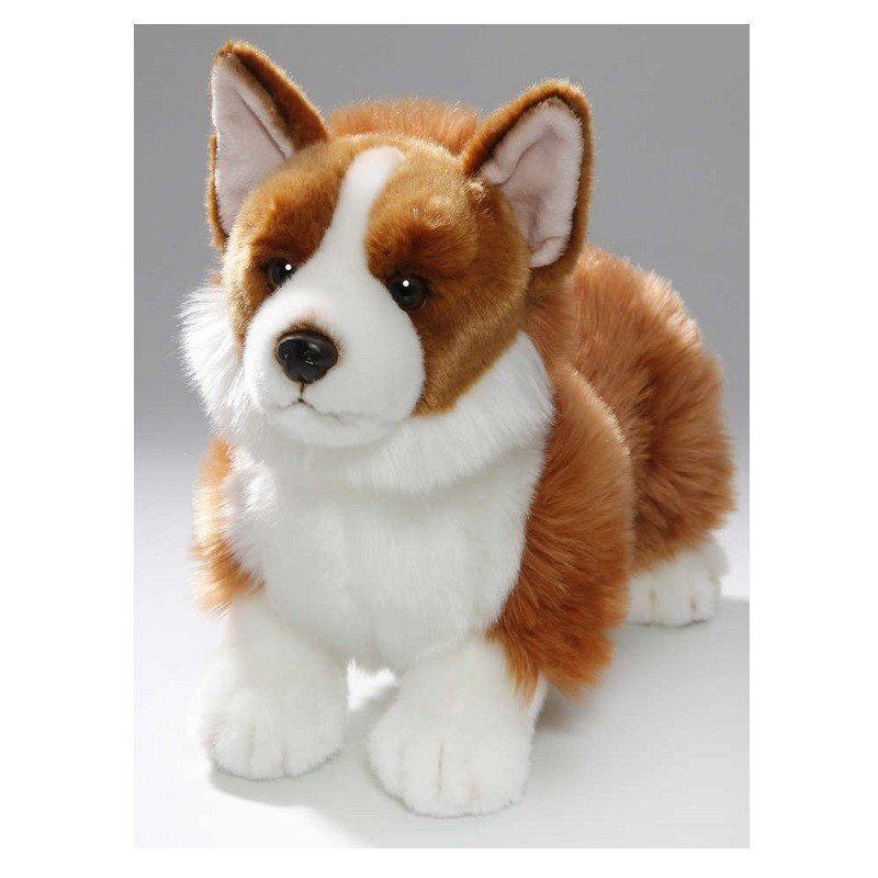 CarlDick Pluche bruin/witte Corgi hond/honden knuffel 35 cm speelgoed -