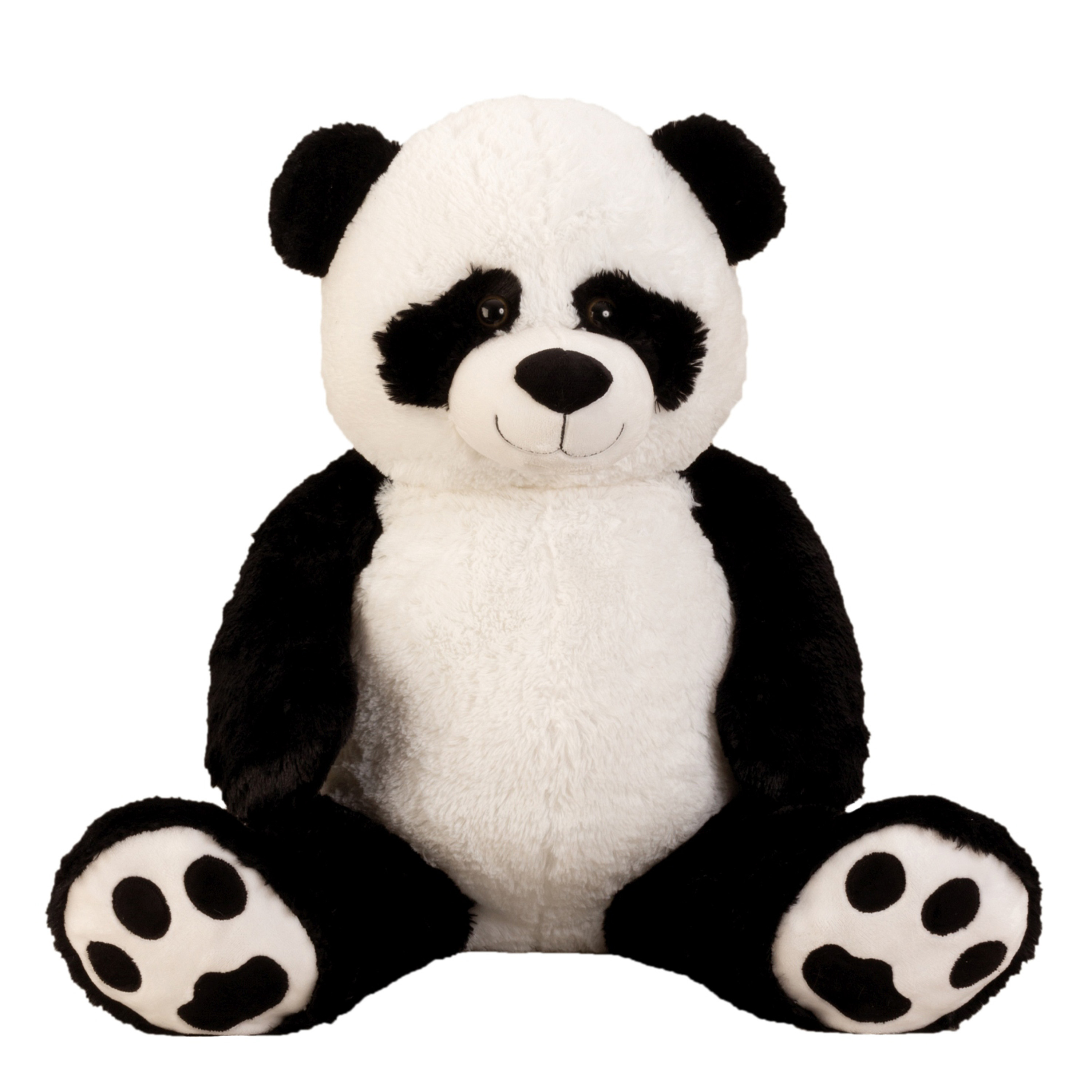 Merkloos Panda beer knuffel van zachte pluche - 57 cm zittend/100 cm staand -