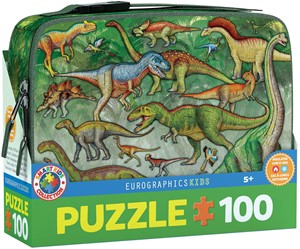 Eurographics 9100-0098 - Dinosaur - Lunchbox, Brotdose mit Puzzle 100 Teile, Motiv: Dinosaurier