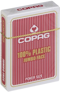 Cartamundi Speelkaarten - Copag 100% Plastic Poker Jumbo Faces Rood