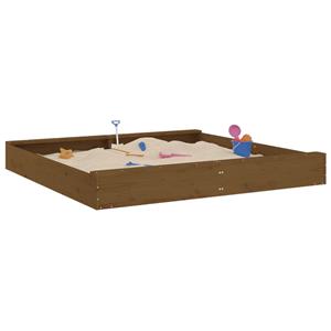 bonnevie Sandkasten mit Sitzen Honigbraun Quadratisch Massivholz Kiefer vidaXL889486