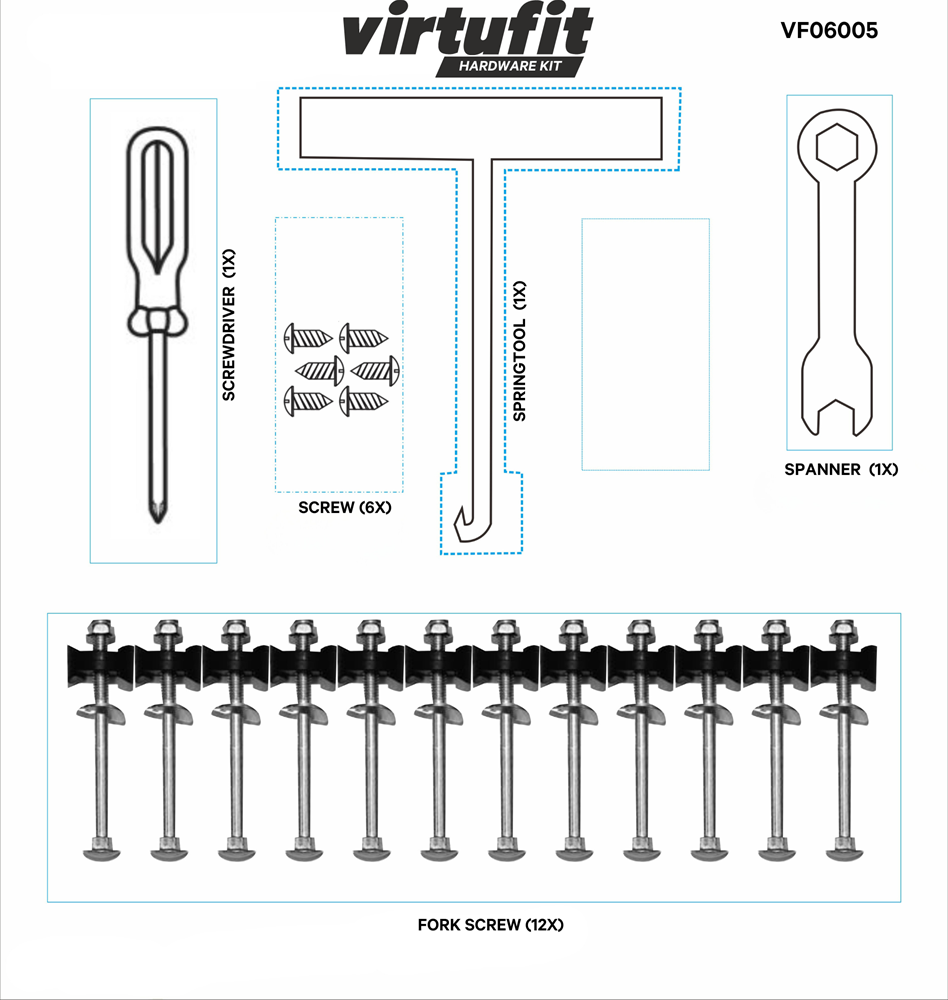Virtufit onderdelen Hardware Kit VF06005