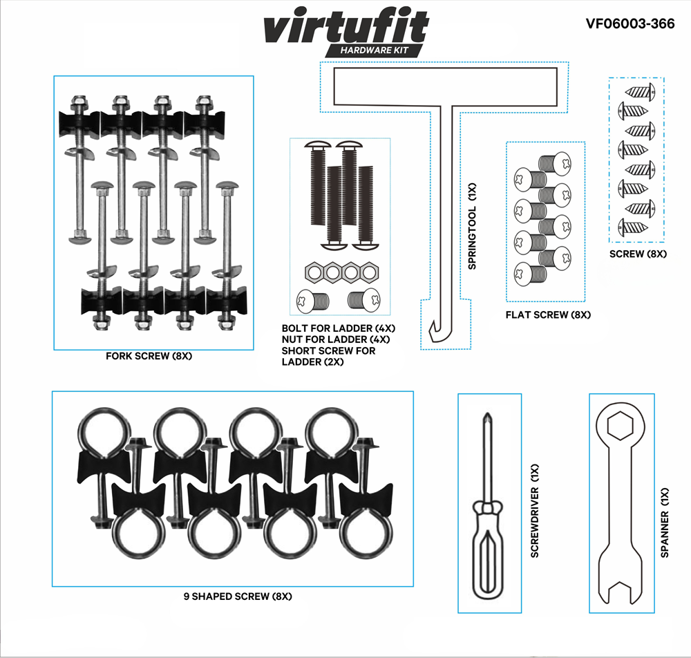 Virtufit onderdelen Hardware Kit VF06003-366