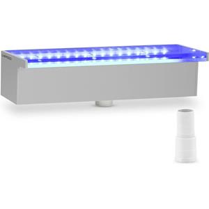 Uniprodo - Schwalldusche Wasserspiel Wasserfall 30 cm mit led Blau / Weiß tiefer Auslauf