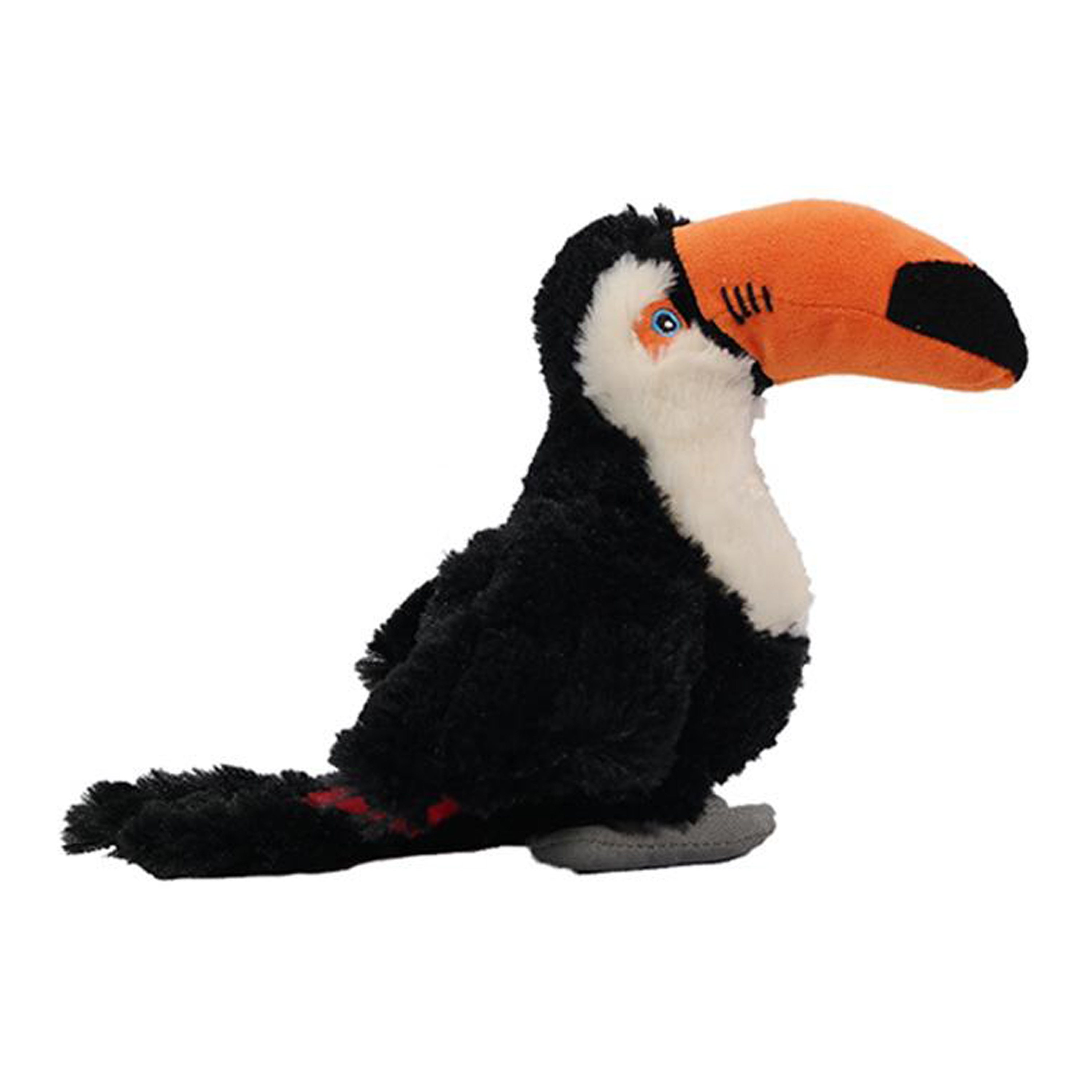 PIA Soft Toys Knuffeldier Toekan - zachte pluche stof - zwart/oranje - premium kwaliteit knuffels - 20 cm -