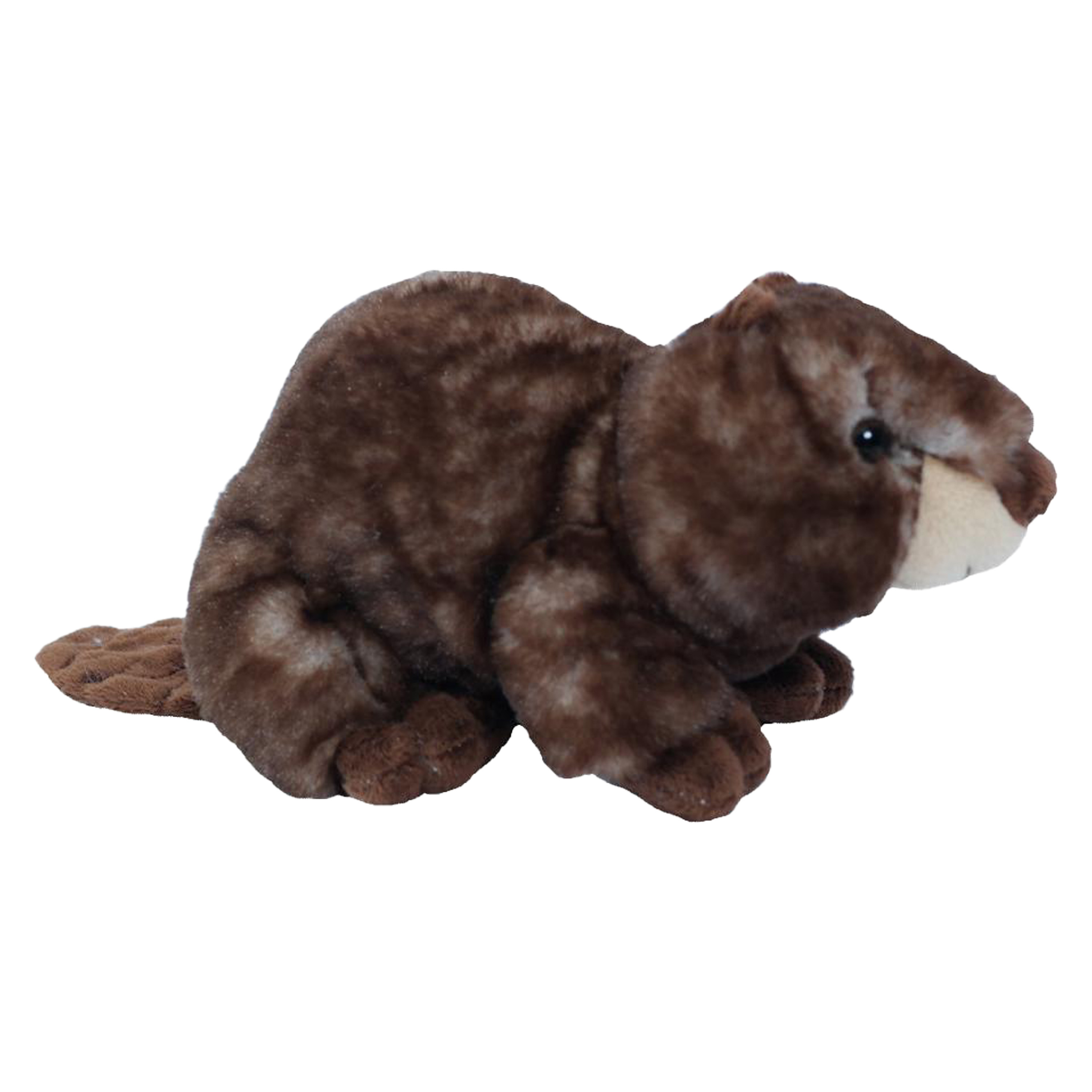 PIA Soft Toys Knuffeldier Bever - zachte pluche stof - bruin - kwaliteit knuffels - 18 cm -