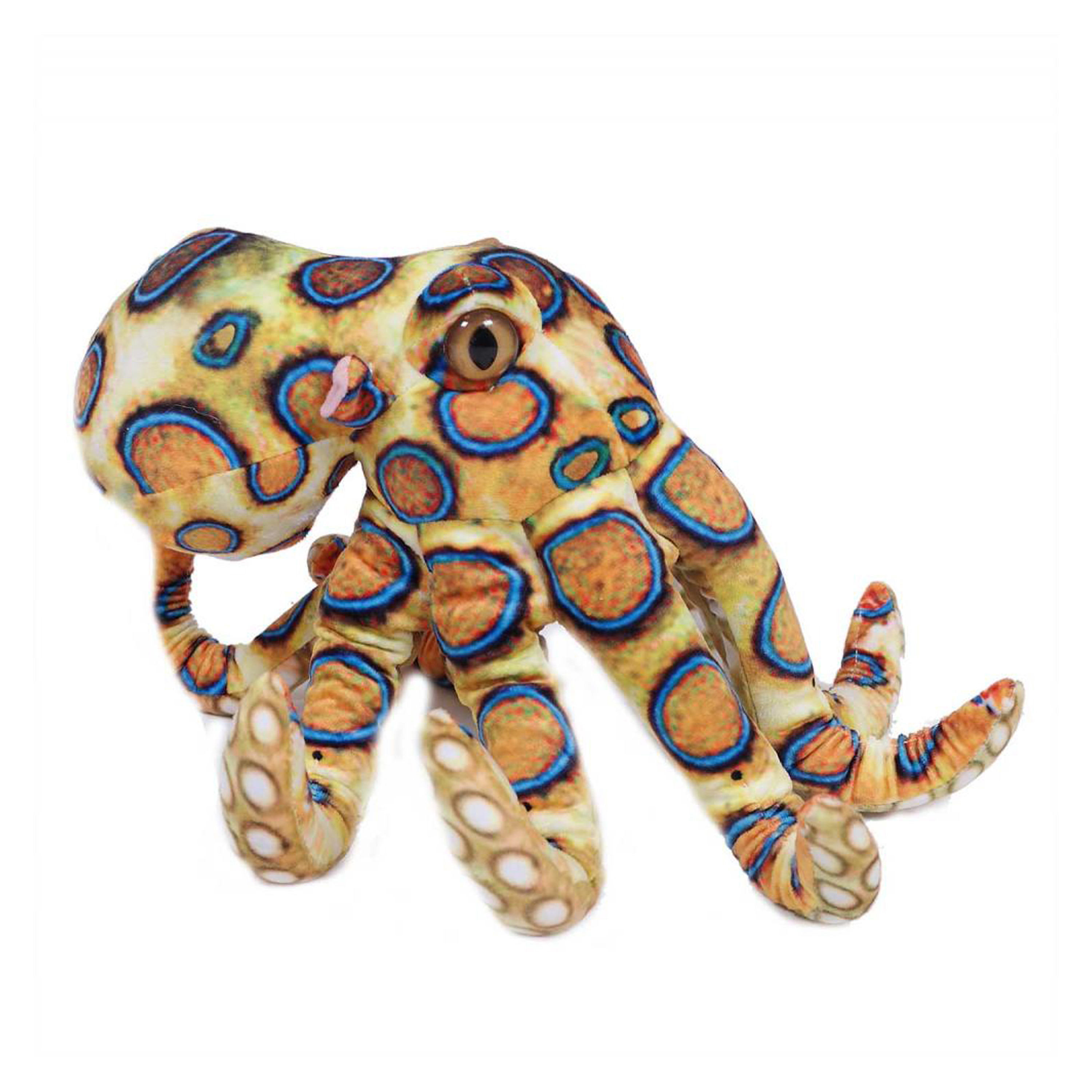PIA Soft Toys Knuffeldier Inktvis/octopus - zachte pluche stof - premium kwaliteit knuffels - geel - 30 cm -