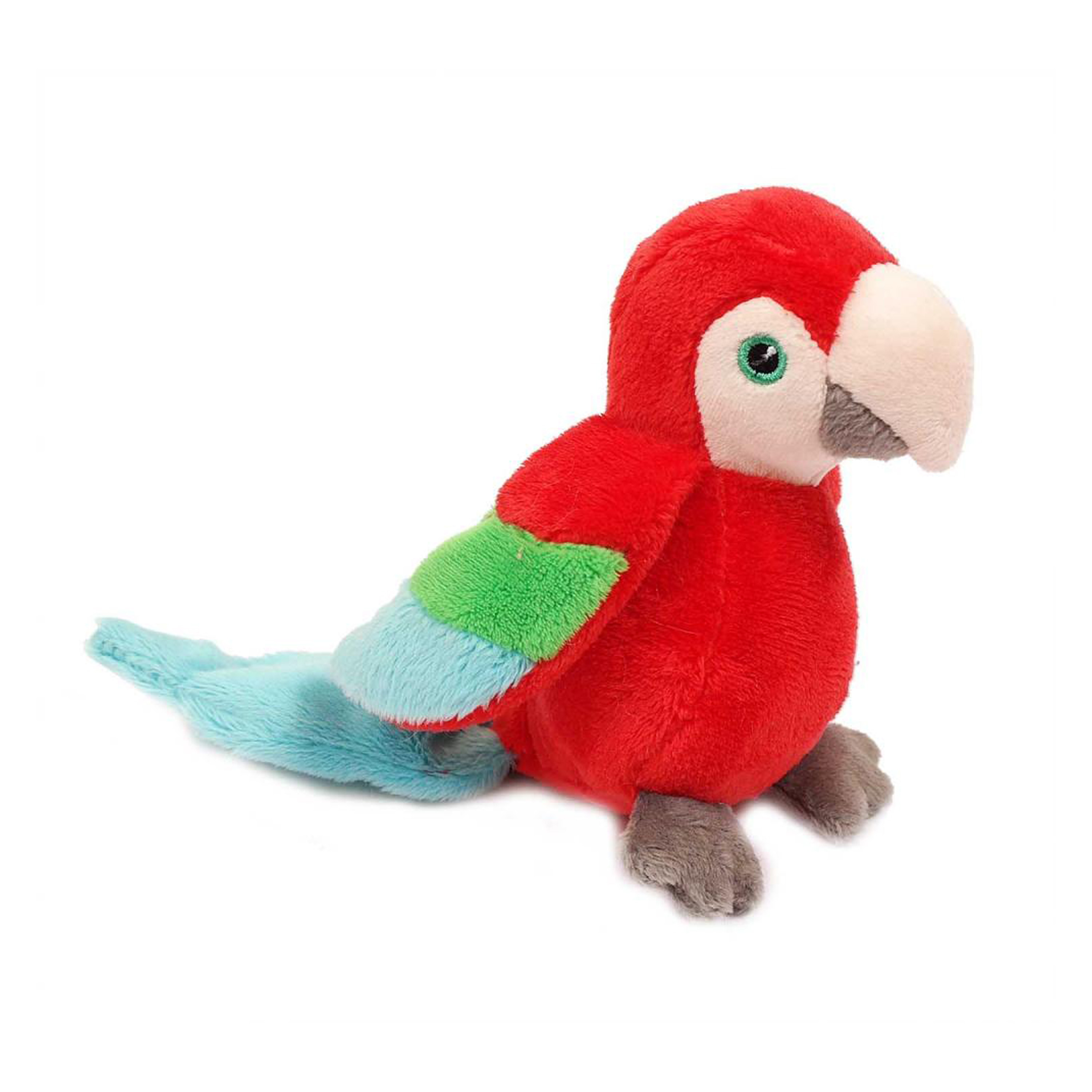 PIA Soft Toys Knuffeldier Papegaai - zachte pluche stof - premium kwaliteit knuffels - rood - 12 cm -