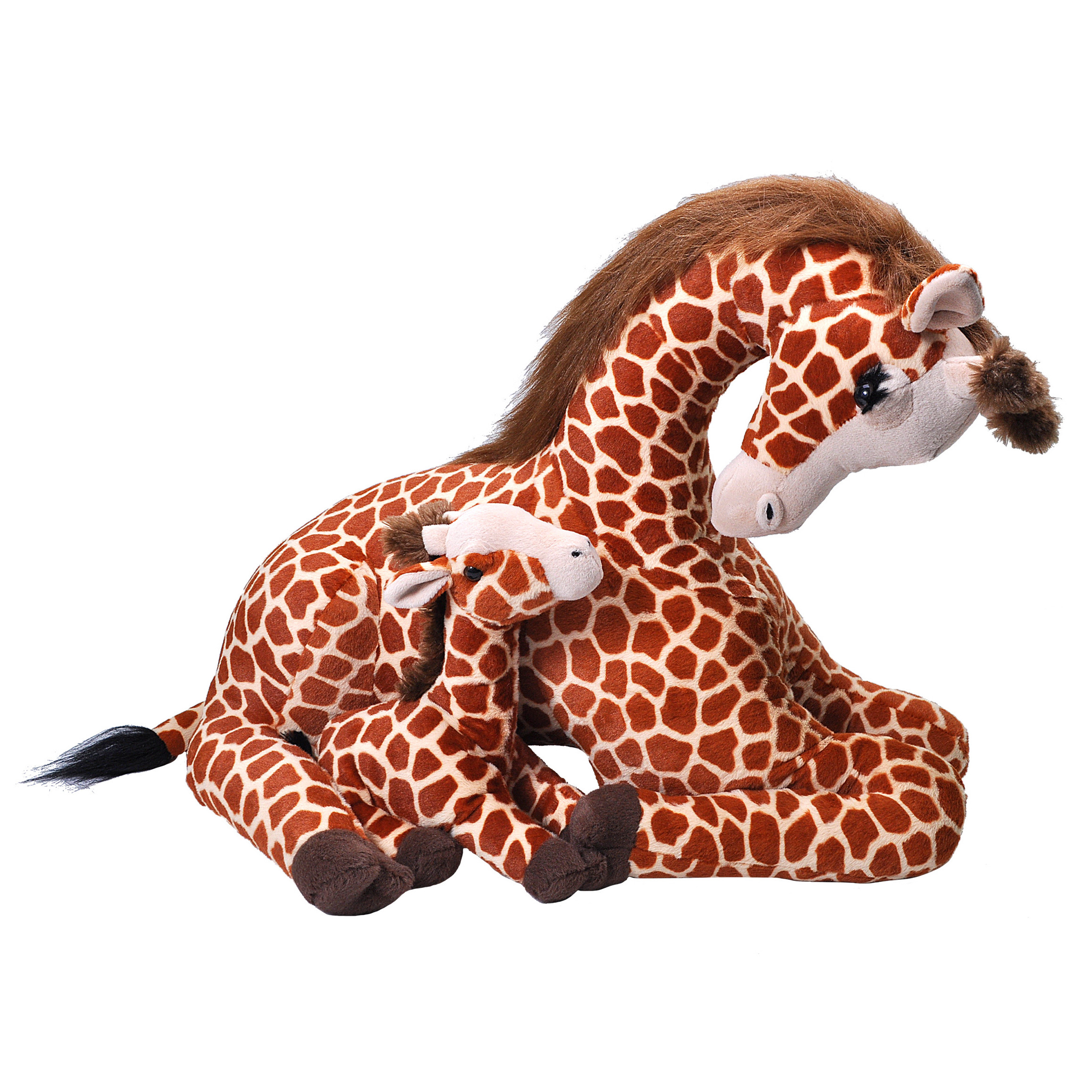 Wild Republic Grote Pluche knuffel dieren familie giraffe 60 cm -