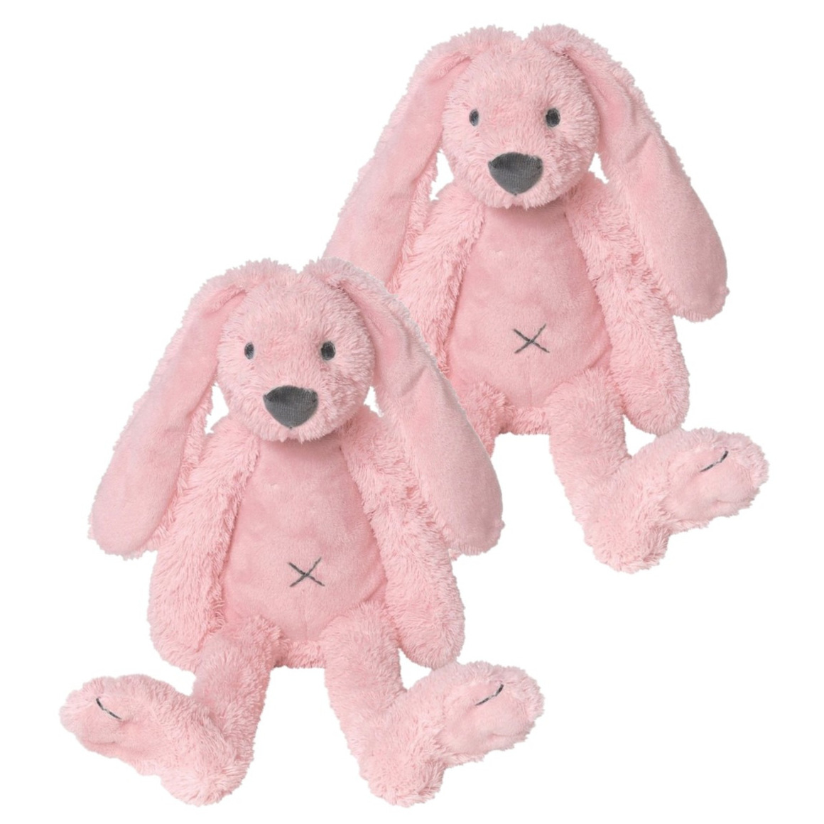 Happy Horse 2x stuks  roze pluche konijn knuffel Richie -