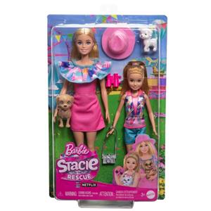 Mattel Barbie und Stacie Schwestern Puppenset mit 2 Hunden und Zubehör