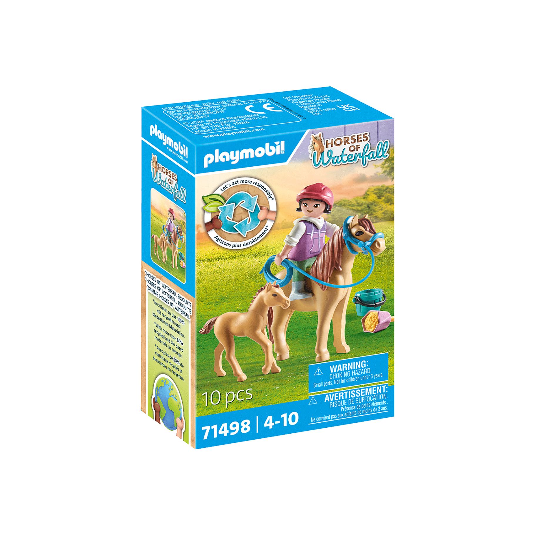 PLAYMOBIL 71498 Kind mit Pony und Fohlen