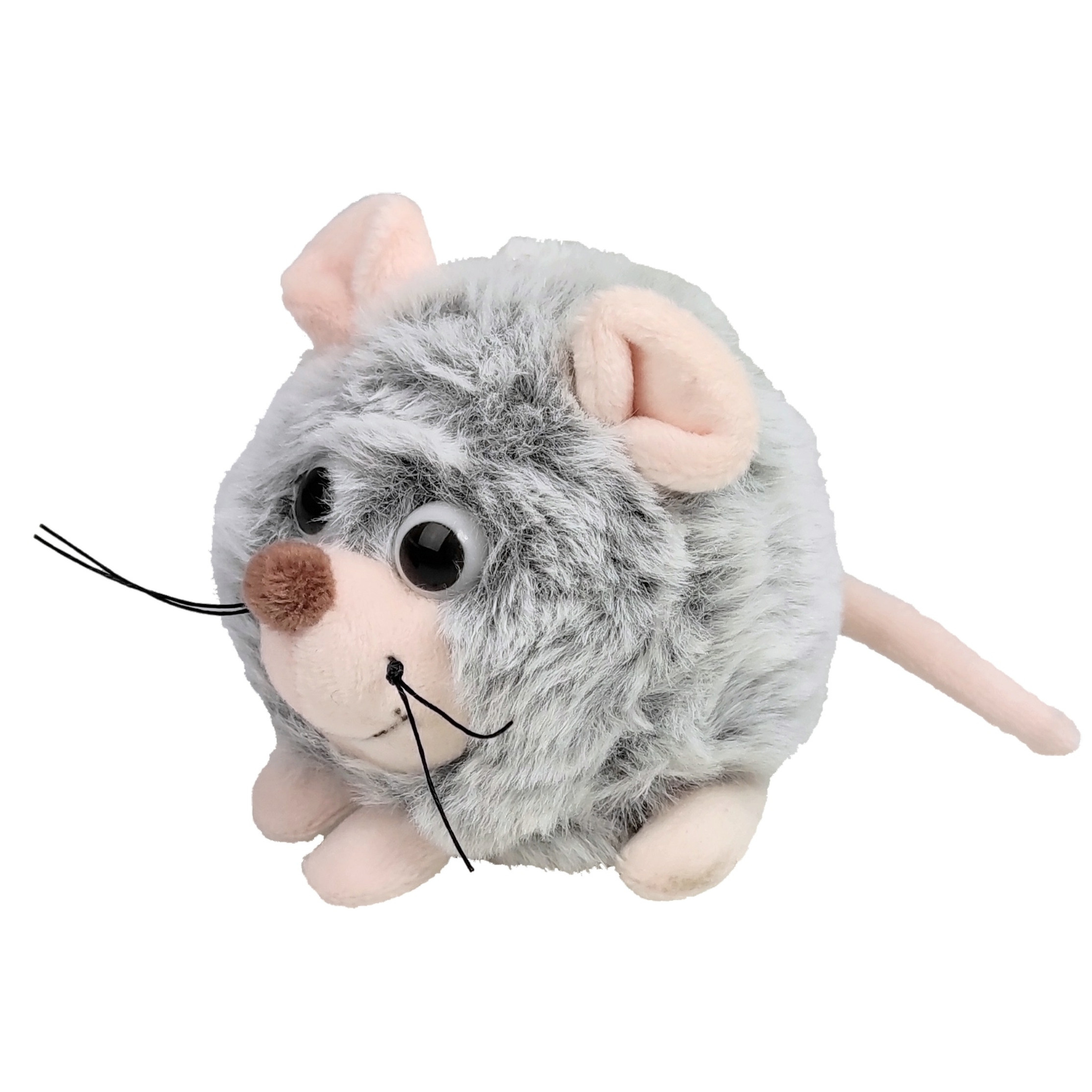 Inware pluche muis knuffeldier - grijs - 9 cm -