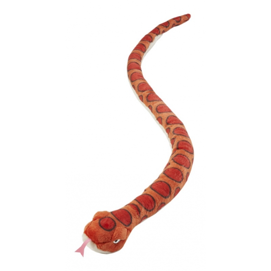 Nature Planet Knuffel slangen oranje met rood cm -