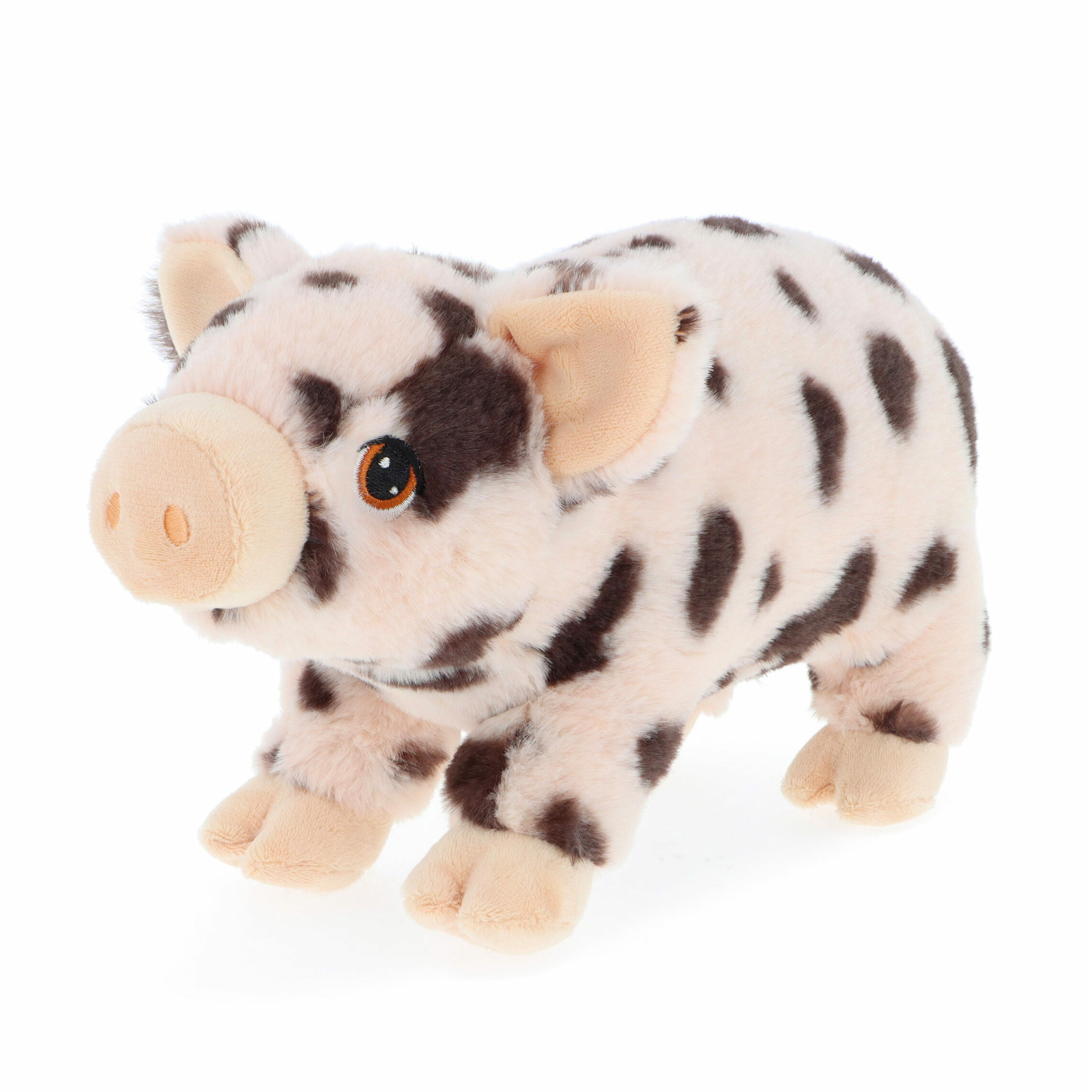 Keel Toys pluche varken/biggetje knuffeldier - roze gevlekt - lopend - 28 cm -