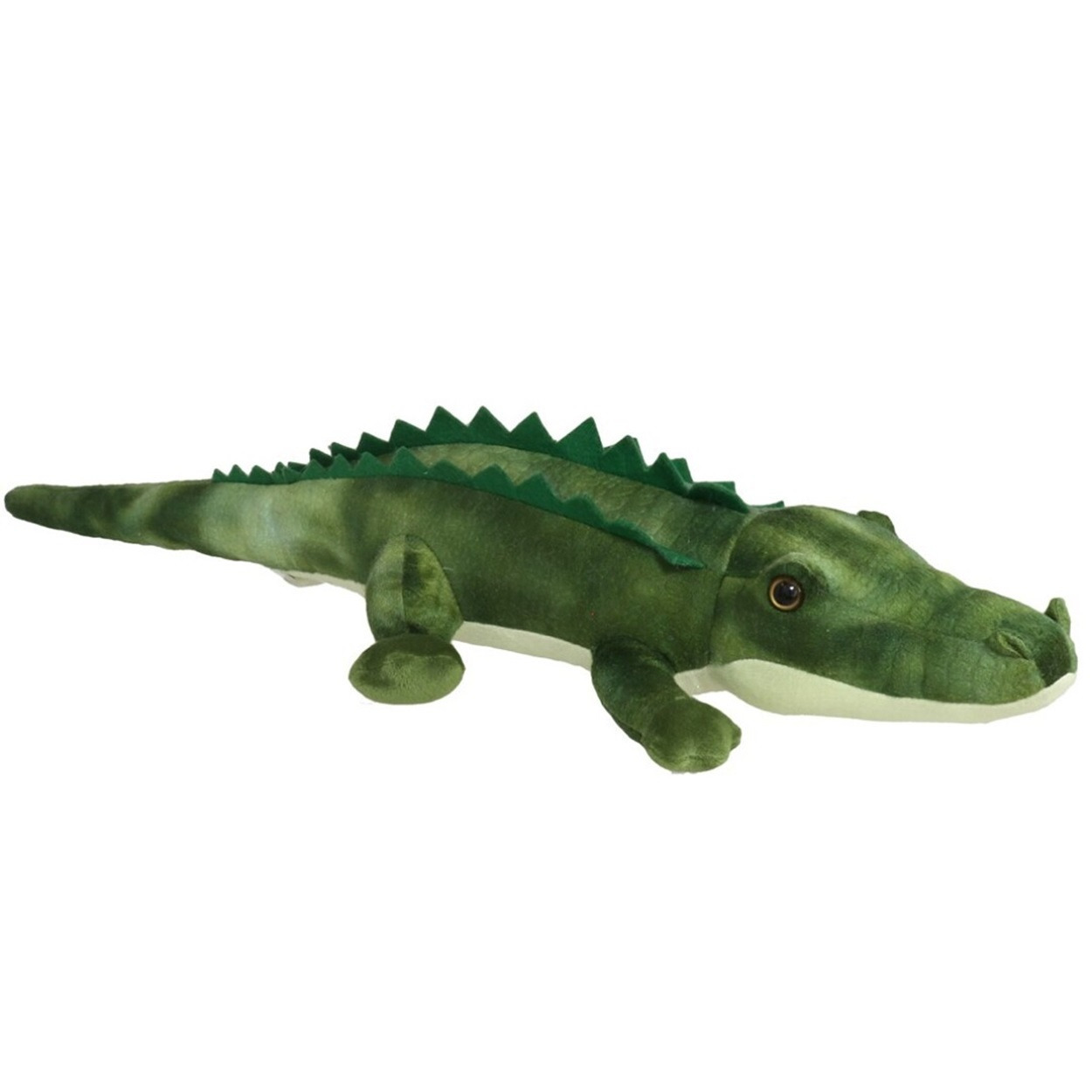 Merkloos Krokodil knuffel dier - zachte pluche stof - groen - 85 cm -