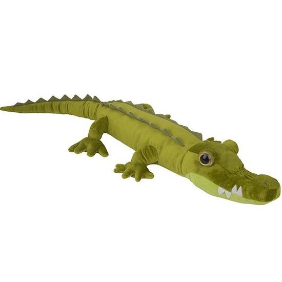 Nature Planet Grote pluche groene krokodil knuffel 110 cm speelgoed -
