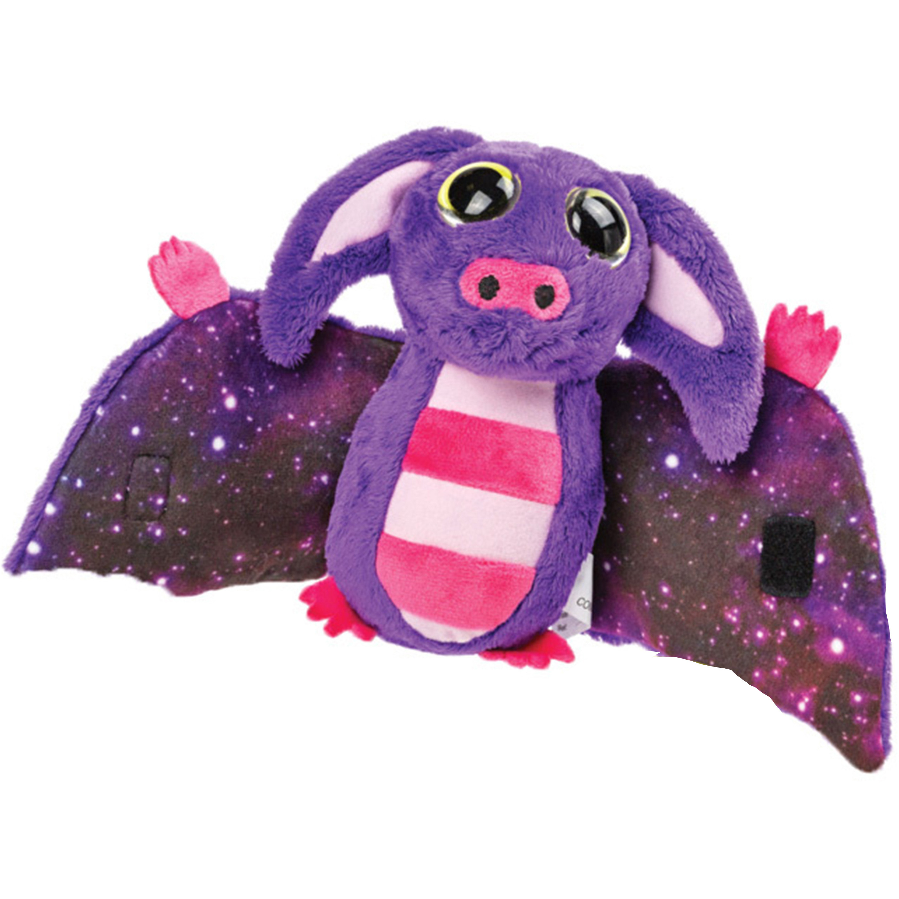 Suki Gifts Pluche knuffeldier vleermuis - paars/roze - 17 cm - speelgoed -