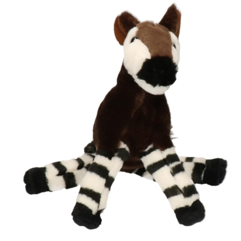 Nature Planet Pluche bruine okapi knuffel 18 cm speelgoed -