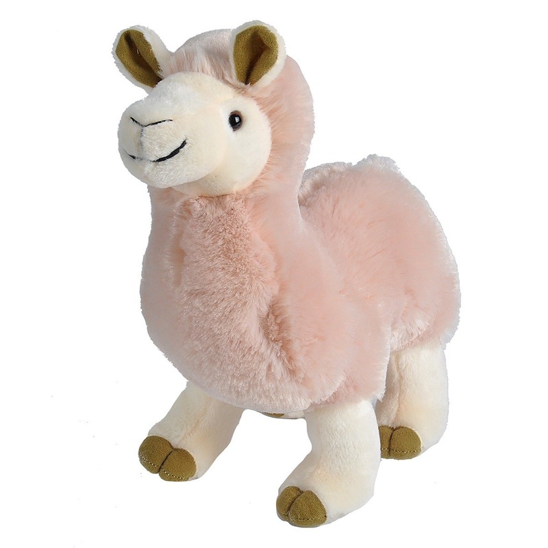 Wild Republic Pluche roze alpaca/lama knuffel 32 cm speelgoed -