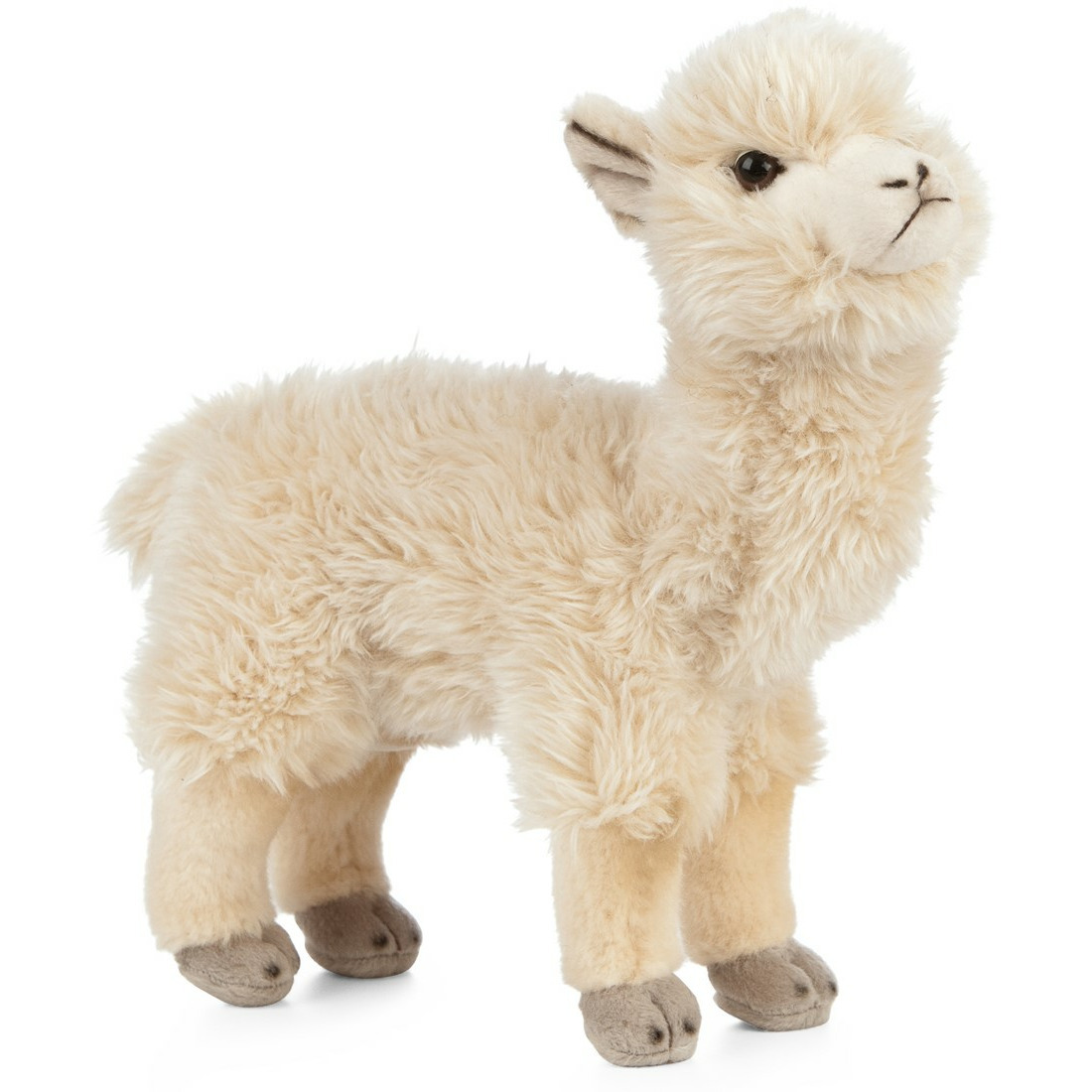 Living Nature Pluche witte alpaca/lama knuffel 24 cm speelgoed -