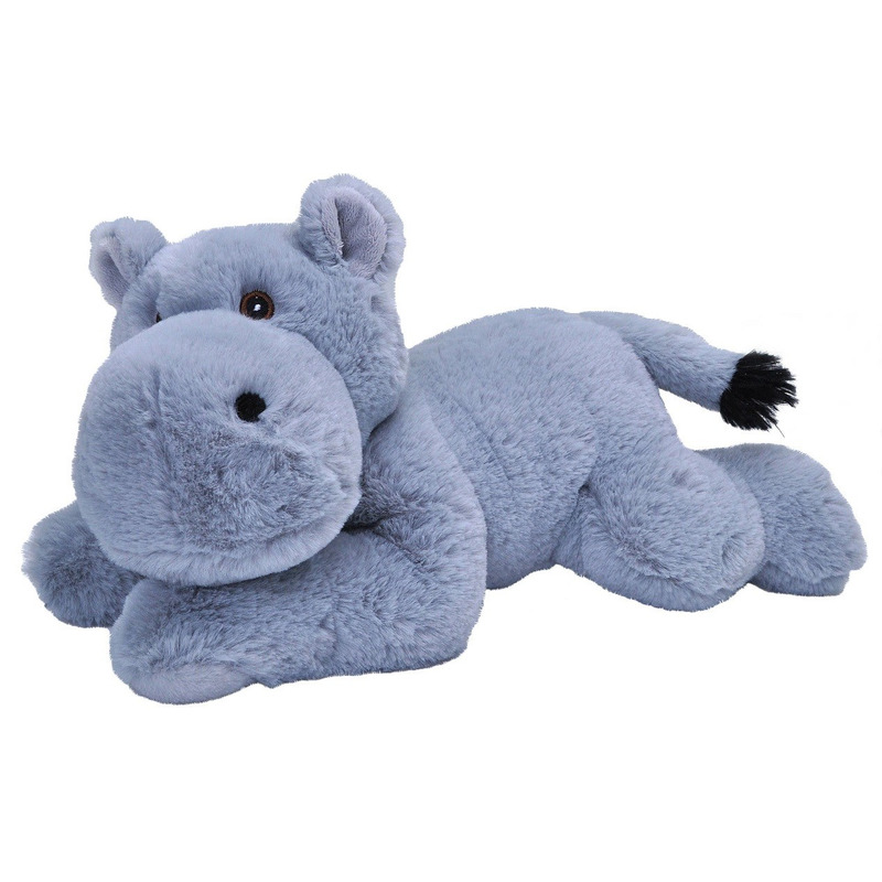 Wild Republic Pluche grijze nijlpaarden knuffel 30 cm speelgoed -