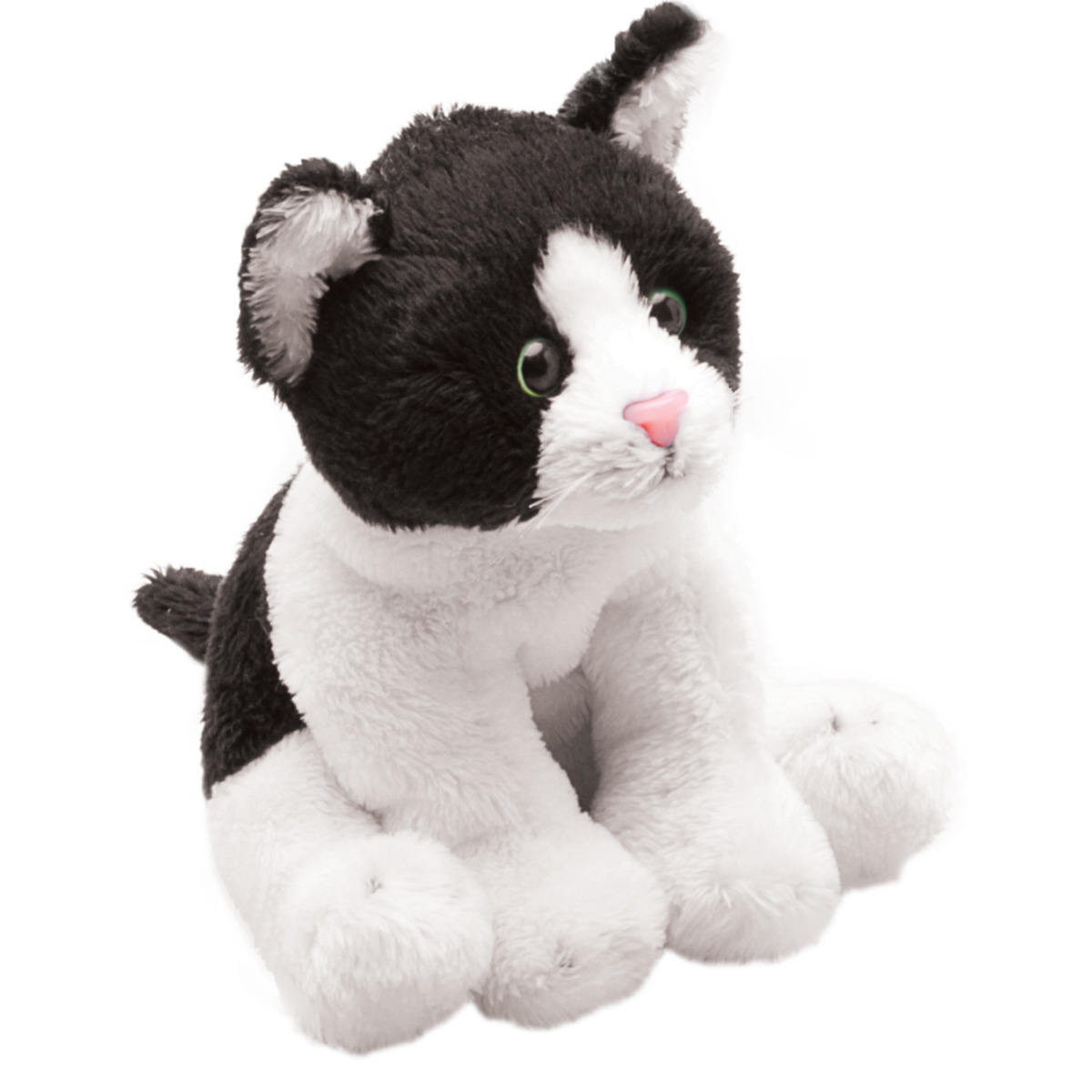 Suki Gifts Pluche knuffel dieren Zwart/Witte kat/poes 13 cm -