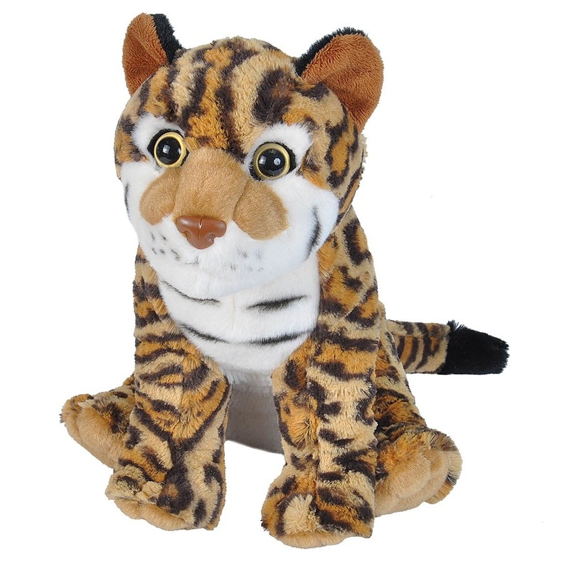 Wild Republic Pluche bruine ocelot/pardelkatten knuffel 35 cm speelgoed -