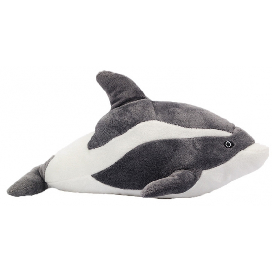 Pluche knuffel - dolfijn - grijs - 35 cm -