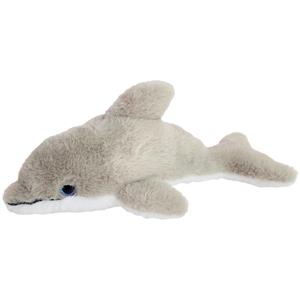 pluche dolfijn knuffeldier - grijs/wit - zwemmend - 26 cm -