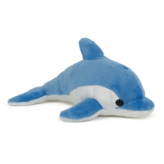 Merkloos Pluche dolfijn knuffel blauw 20 cm speelgoed -