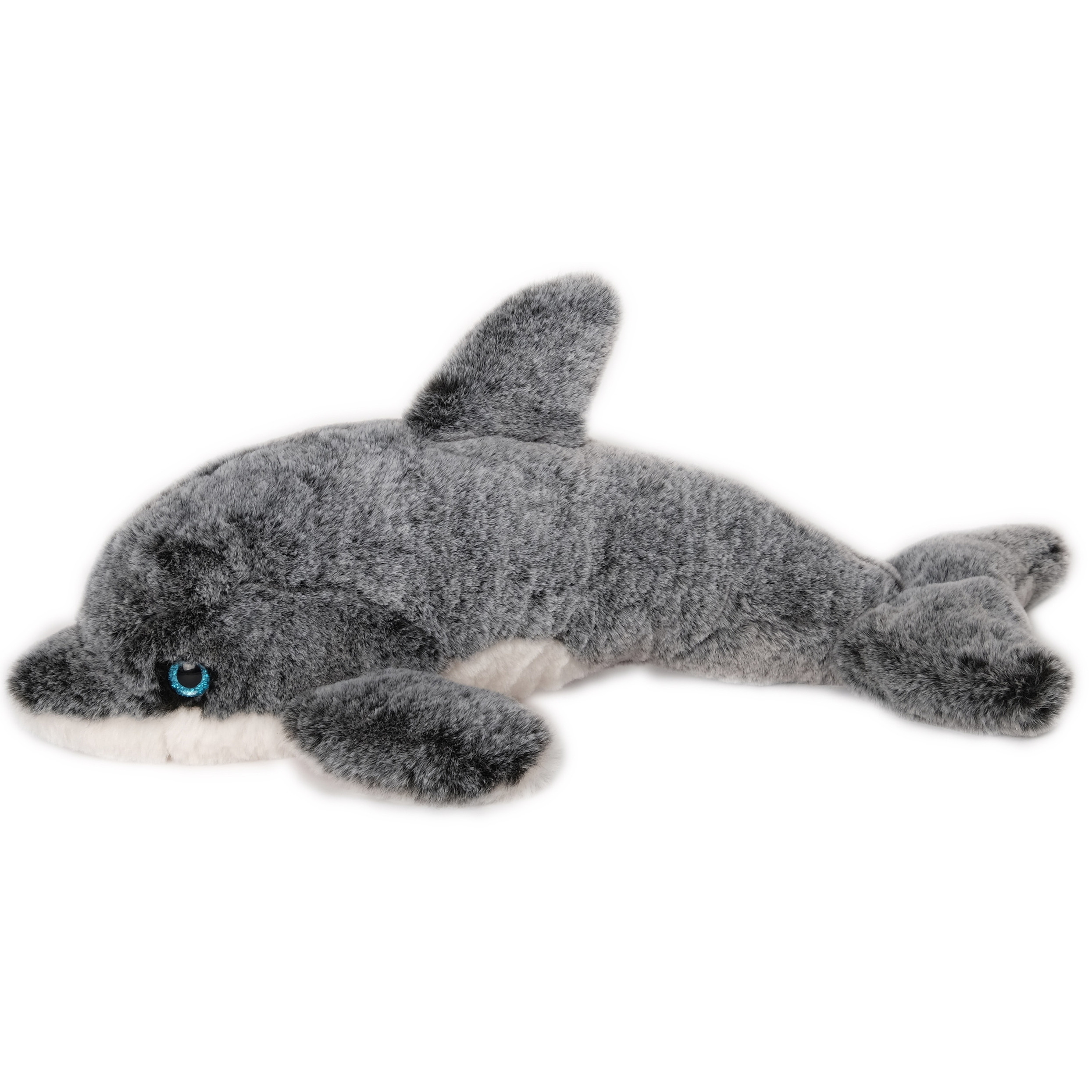 Inware pluche dolfijn knuffeldier - grijs/wit - zwemmend - cm -