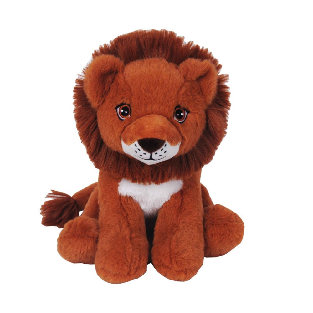 Sandy Knuffeldier Leeuw Ziggy - zachte pluche stof - dieren knuffels - roodbruin - 23 cm -