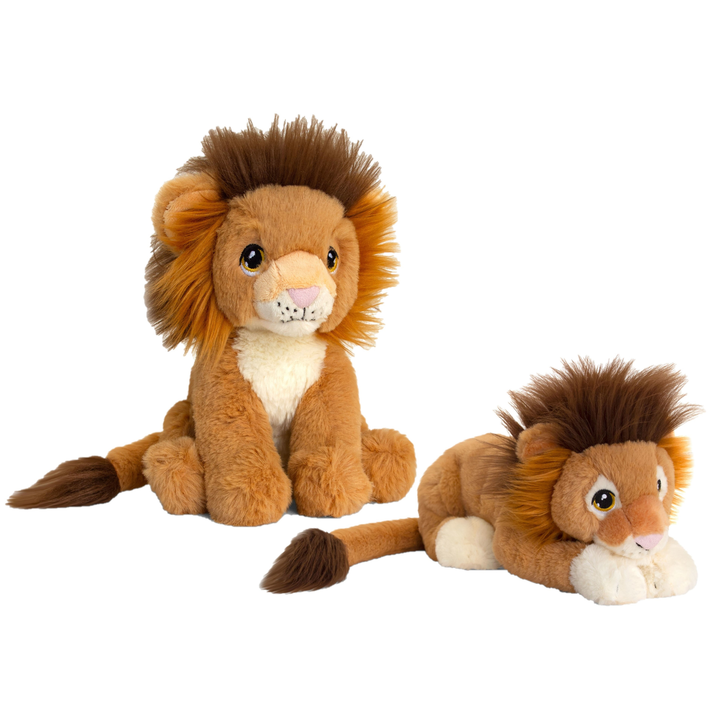 Keel Toys  Pluche knuffel dieren set 2x leeuwen 18 en 35 cm -