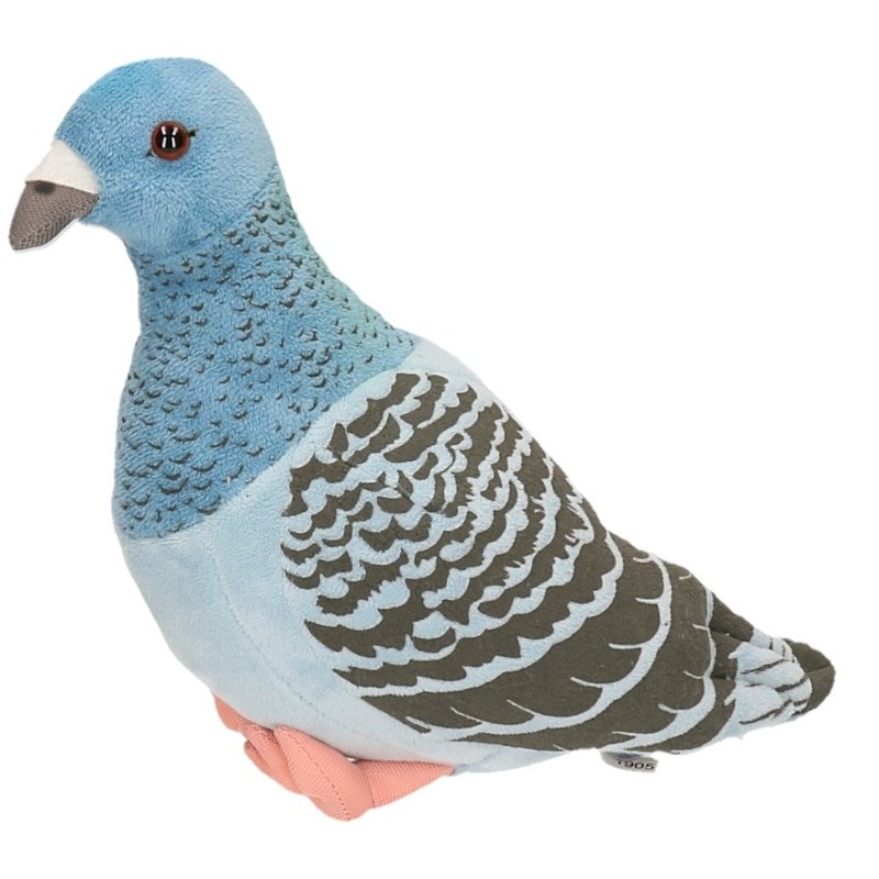 CarlDick Pluche blauwe duif knuffel 24 cm -