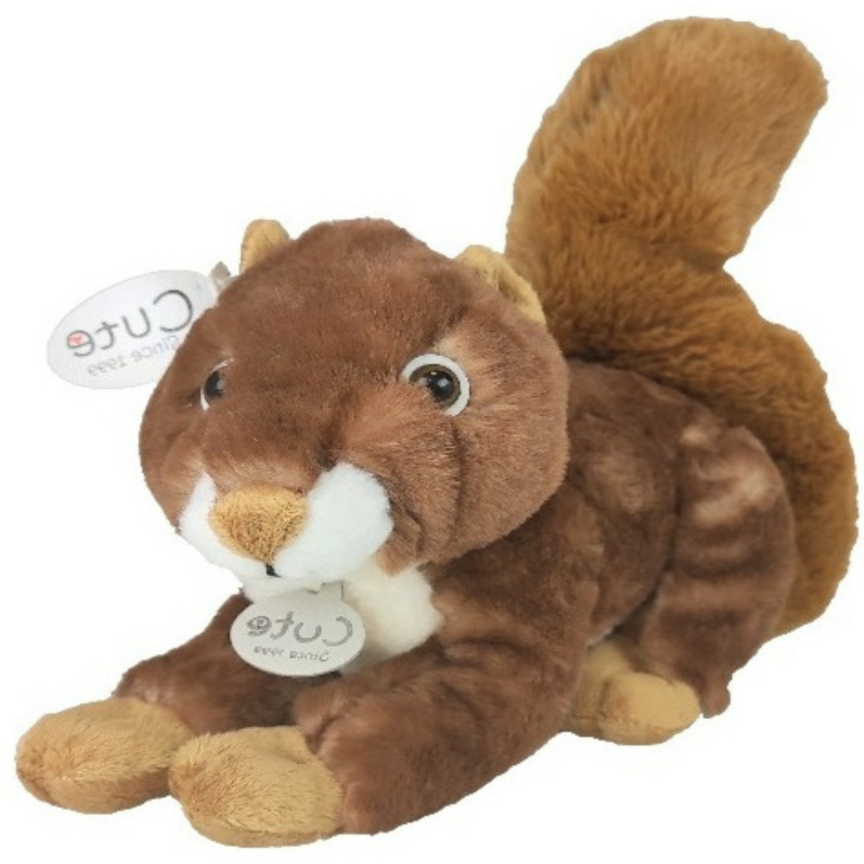 Inware pluche eekhoorn knuffeldier - rood/bruin - zittend - 25 cm -