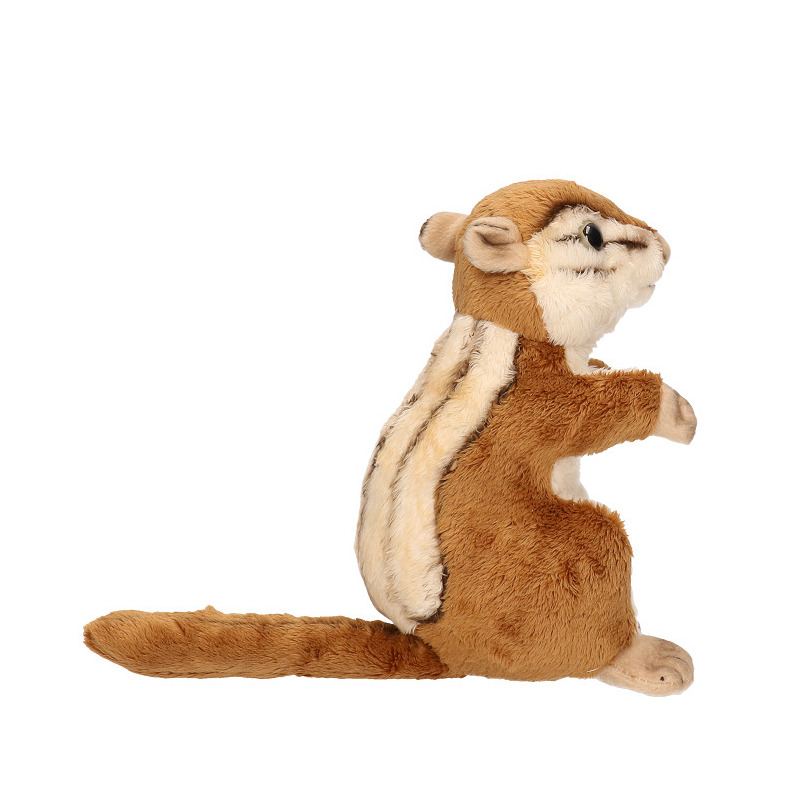 CarlDick Zittende pluche knuffel eekhoorn 17 cm -