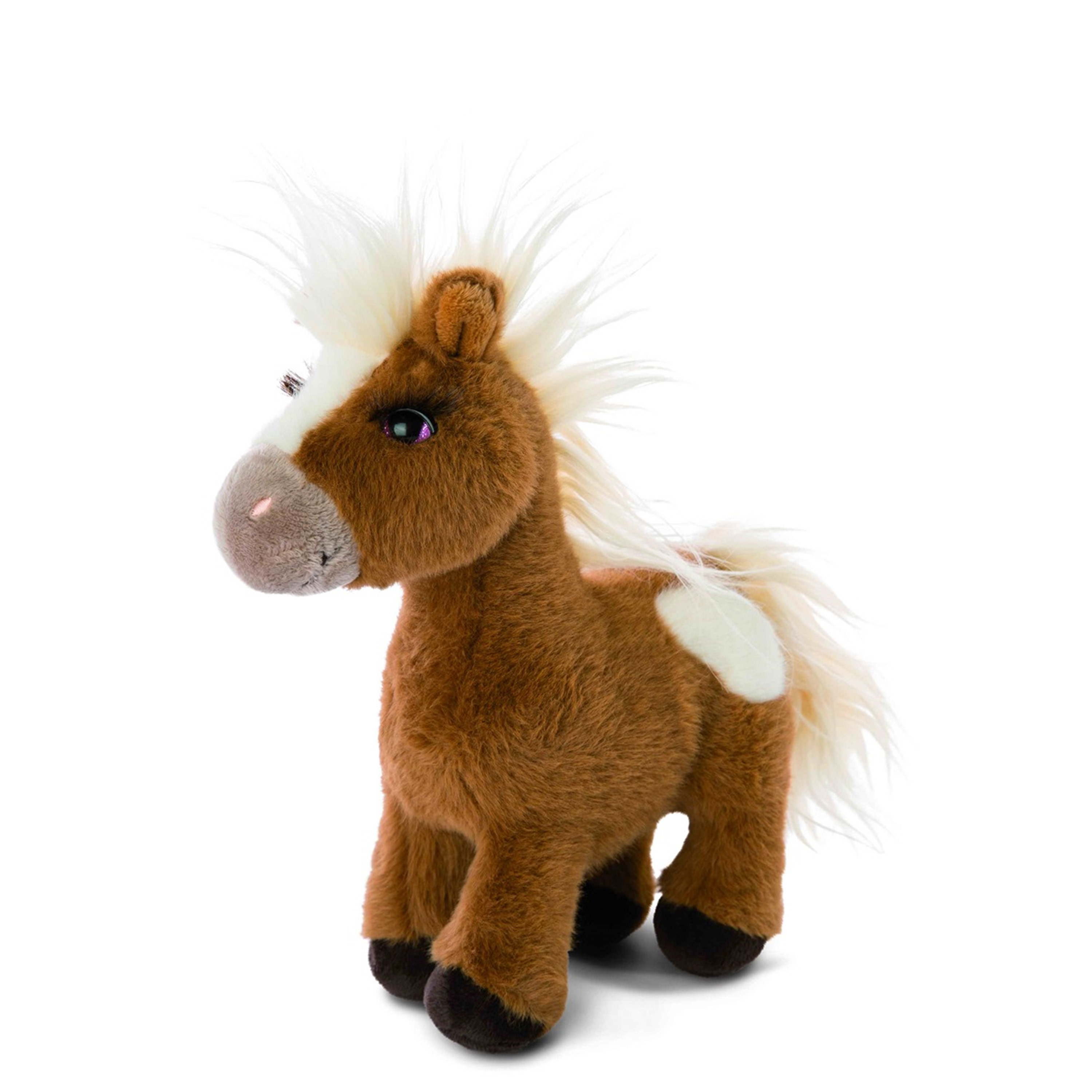NICI Mystery Hearts Pony/paard Lorenzo pluche knuffel - bruin - 25 cm -