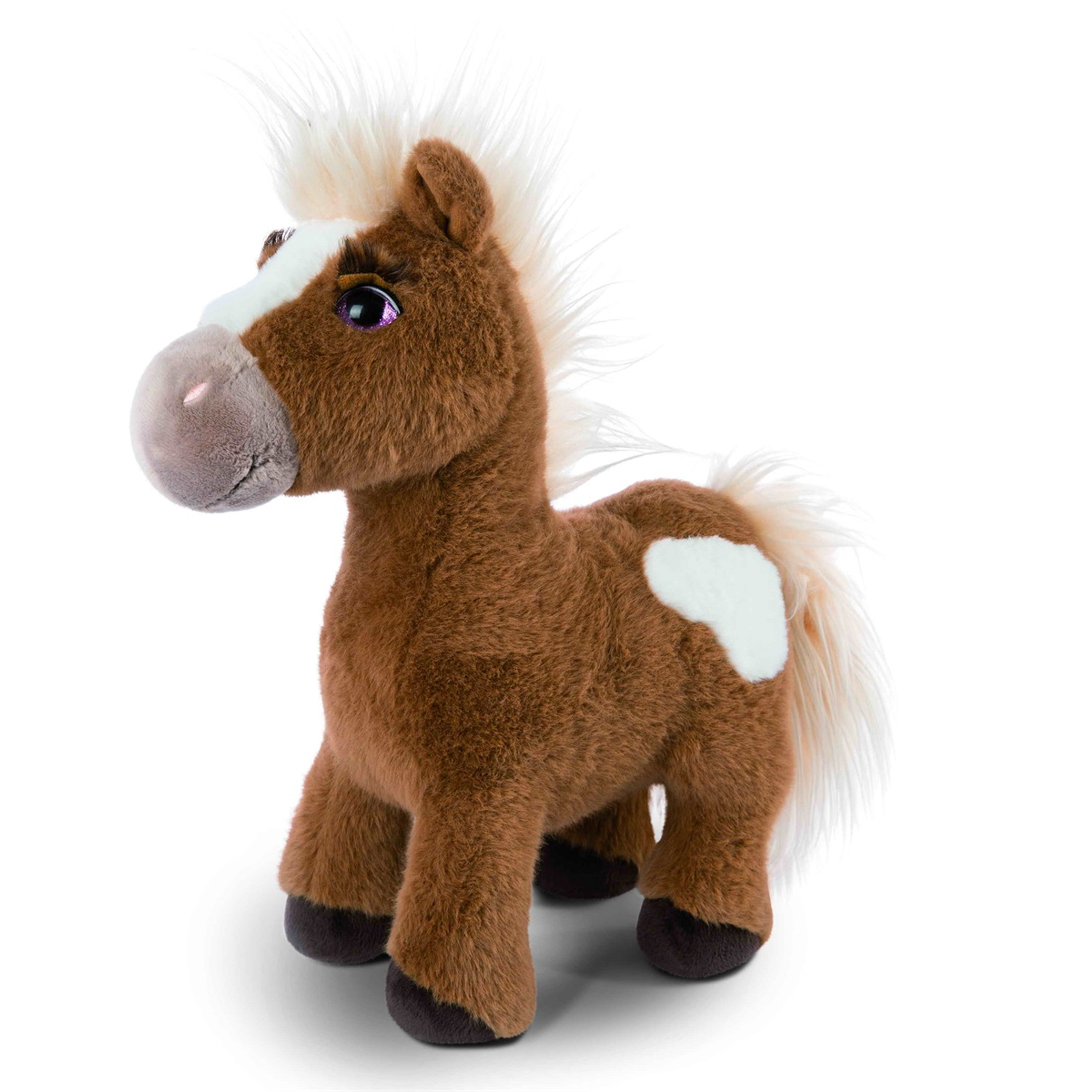 NICI Mystery Hearts Pony/paard Lorenzo pluche knuffel - bruin - 35 cm -