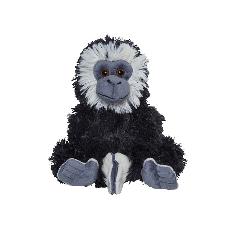 Nature Planet Pluche knuffel gibbon aapje zwart van 17 cm -