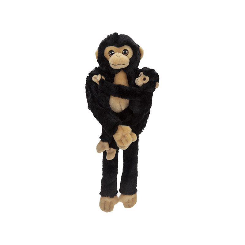 Nature Planet Pluche dieren knuffels hangende Chimpansee aap met baby van cm -