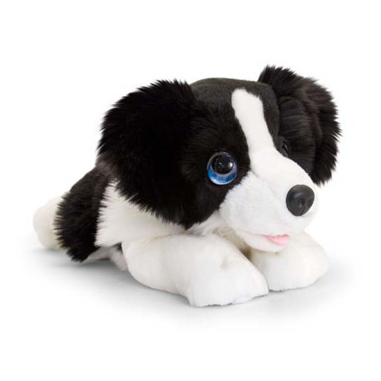Keel Toys pluche zwart/witte Border collie honden knuffel 32 cm -