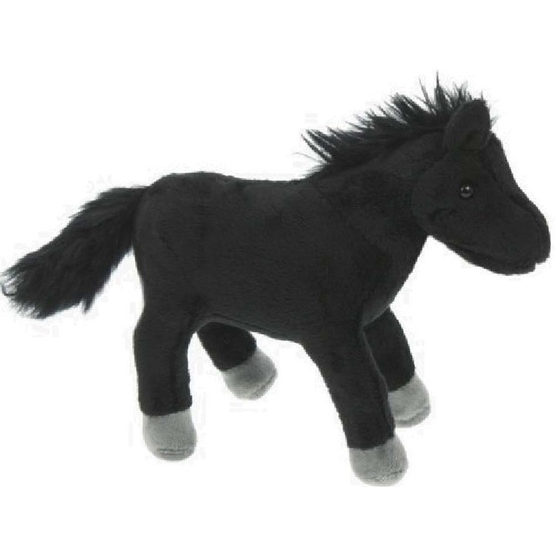 Cornelissen Pluche zwarte paarden knuffel 25 cm speelgoed -