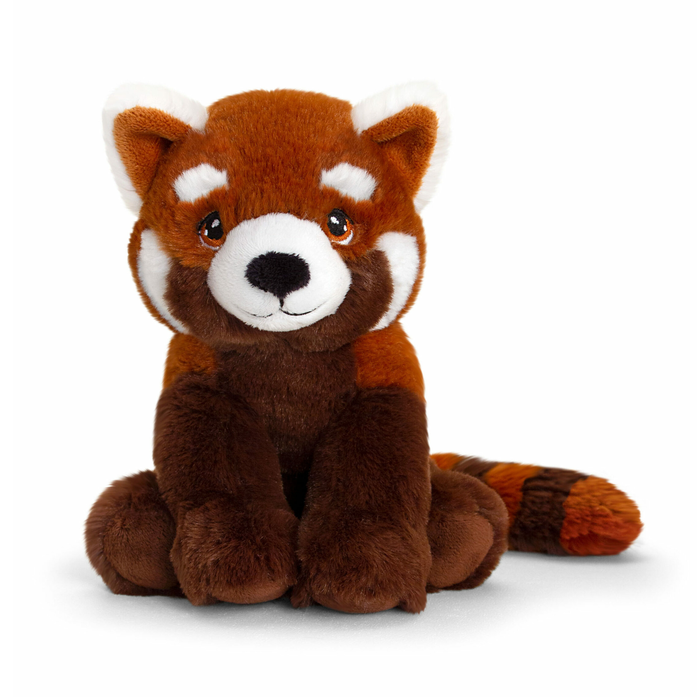 Keel Toys pluche rode Panda knuffeldier - rood/wit - zittend - 25 cm -