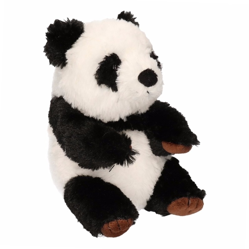 Merkloos Pluche knuffel panda zittend 19 cm -