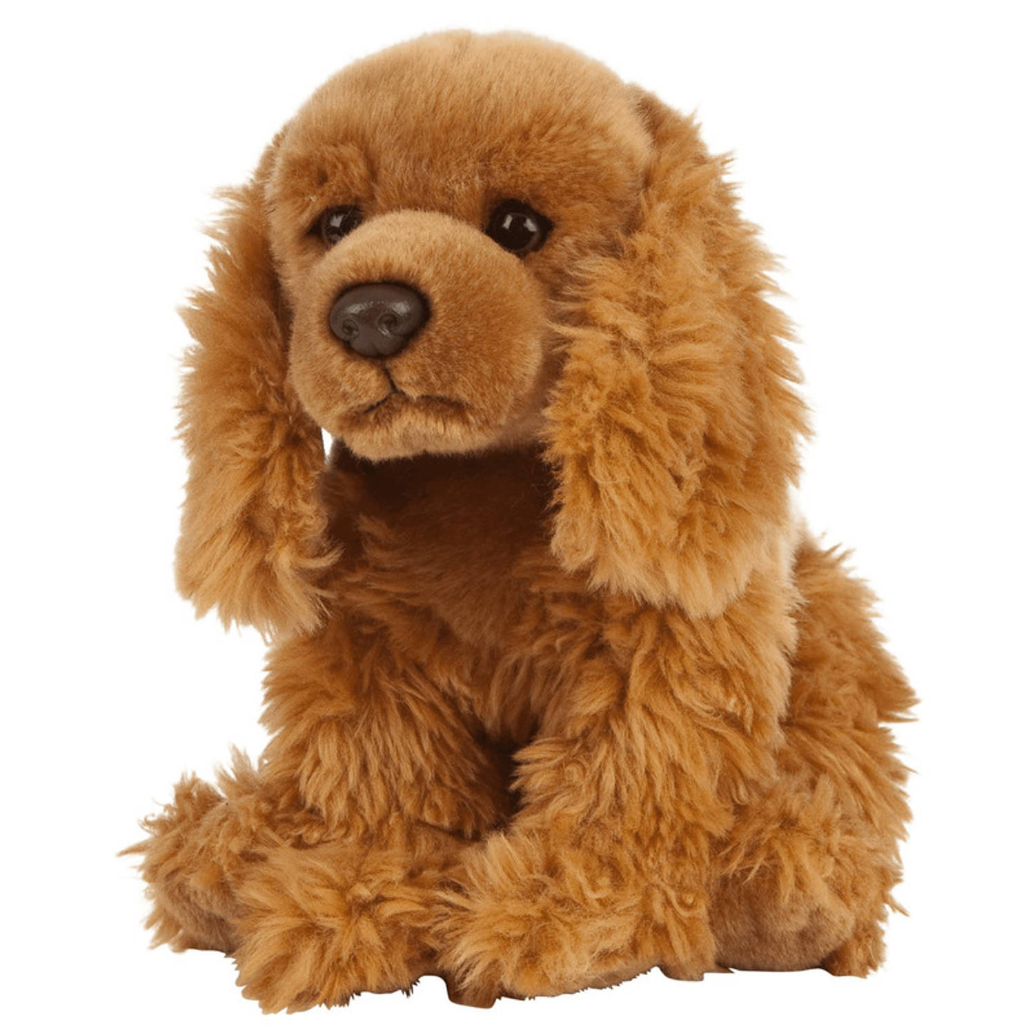 Living Nature Pluche bruine Cocker Spaniel hond knuffel 20 cm - Honden huisdieren knuffels peelgoed voor kinderen