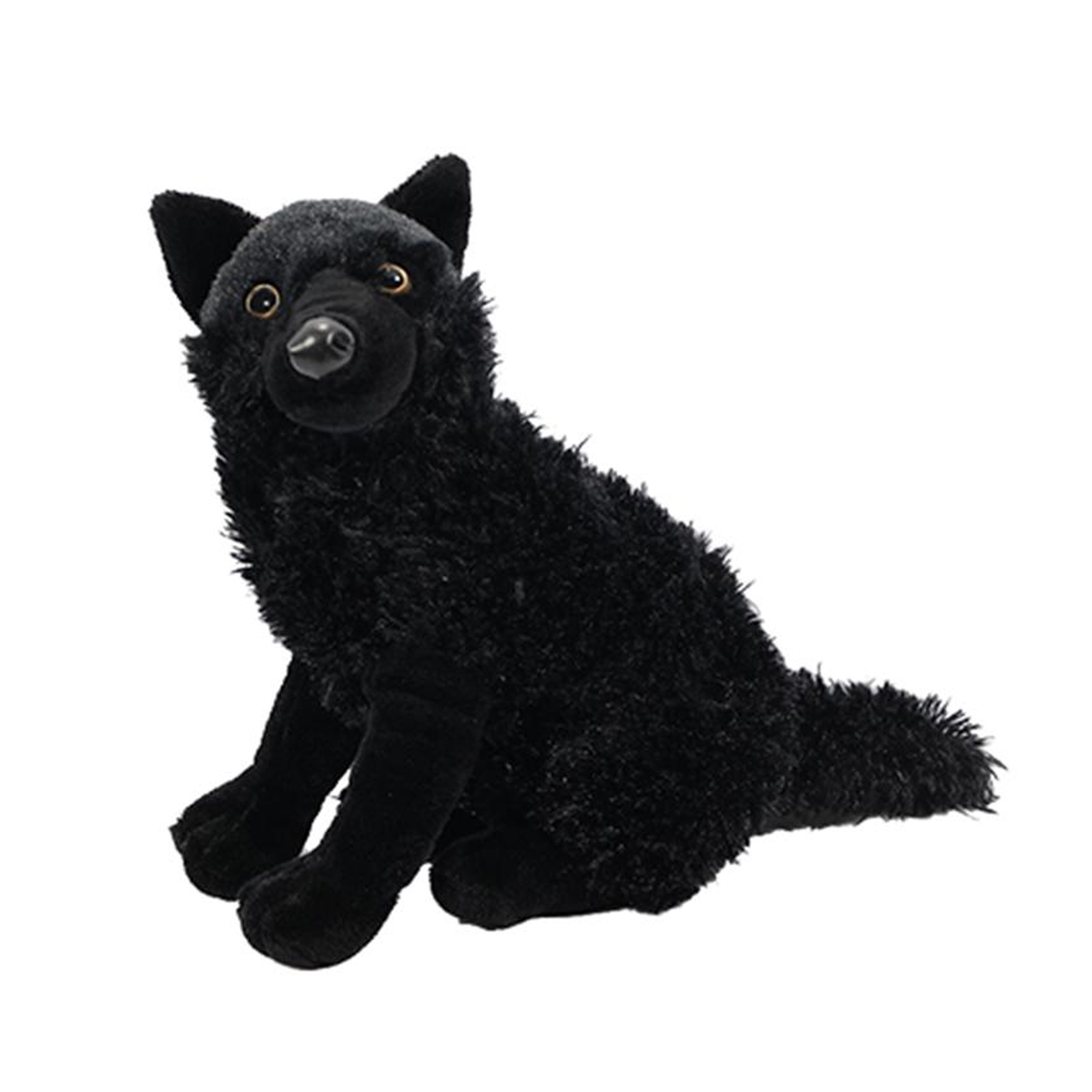 PIA Soft Toys Pia Toysknuffeldier Wolf - zachte pluche stof - zwart - kwaliteit knuffels - 26 cm -