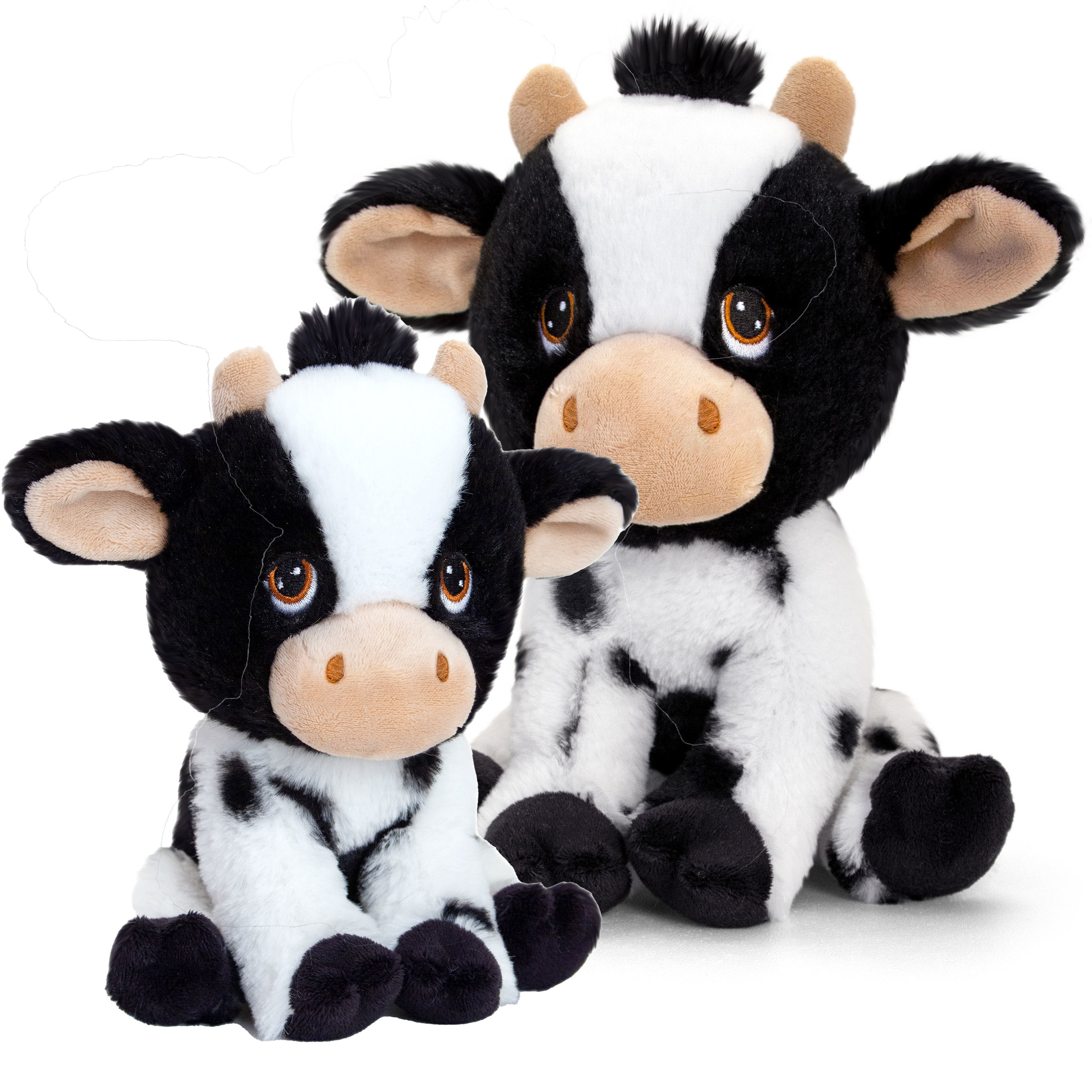 Keel Toys Pluche knuffel dieren koeien familie setje 18 en 25 cm -